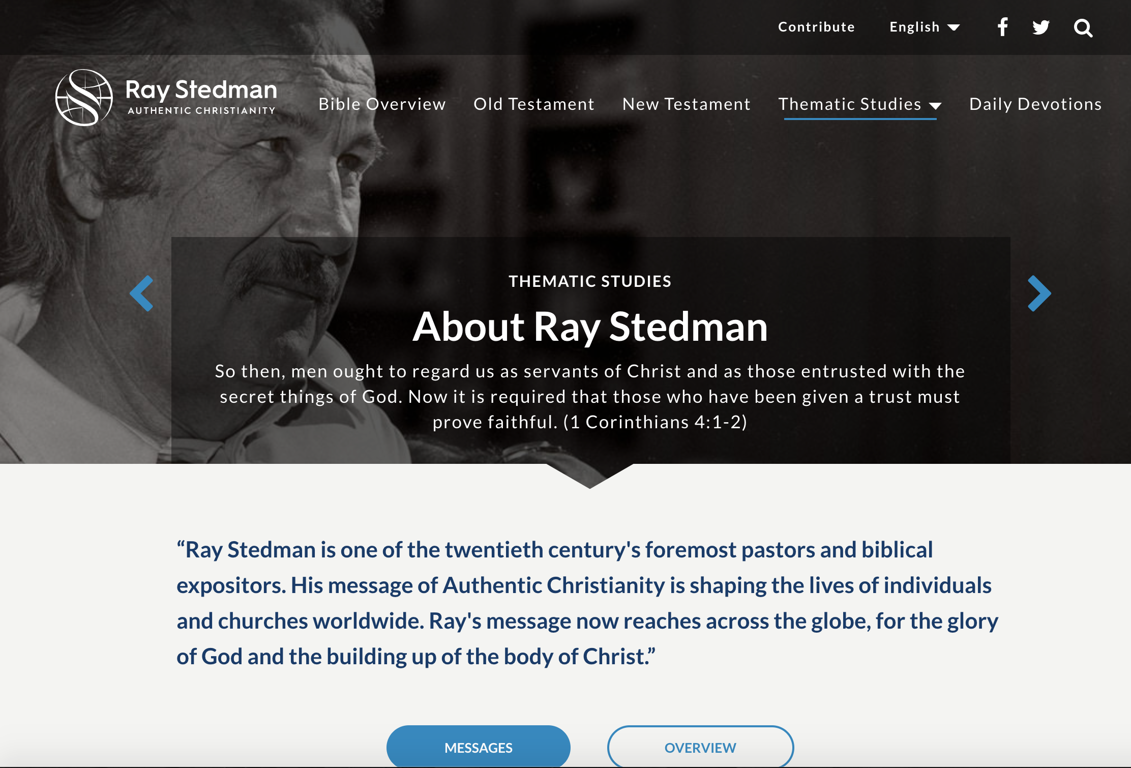 The Ray C. Stedman Library For All Things Bible