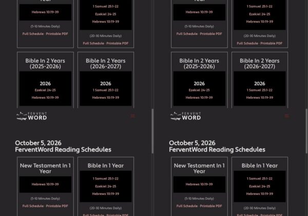 FerventWord Bible reading plan schedules